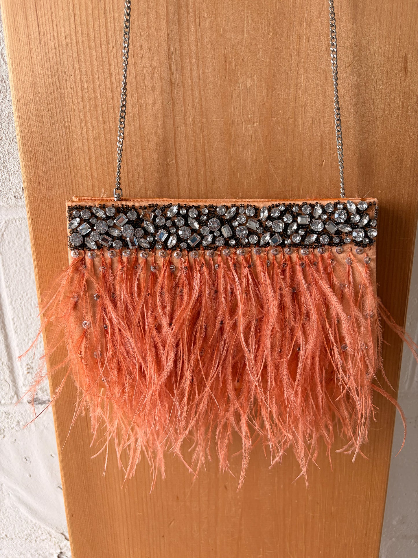 Pink Feather Clutch Purse