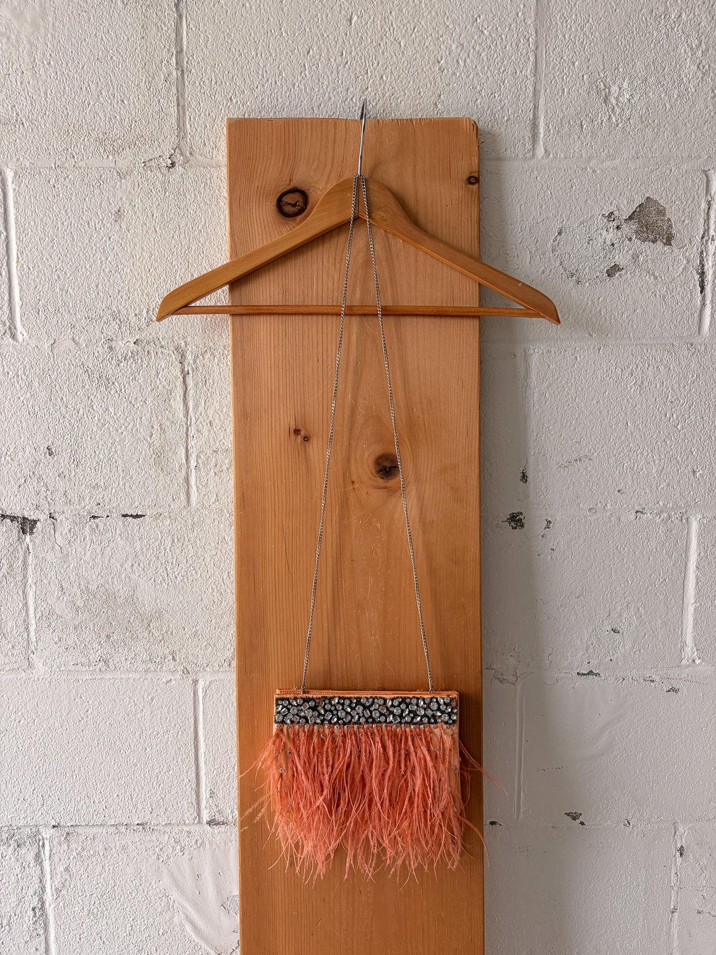 Pink Feather Clutch Purse