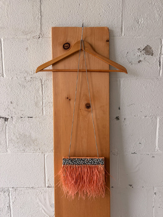 Pink Feather Clutch Purse