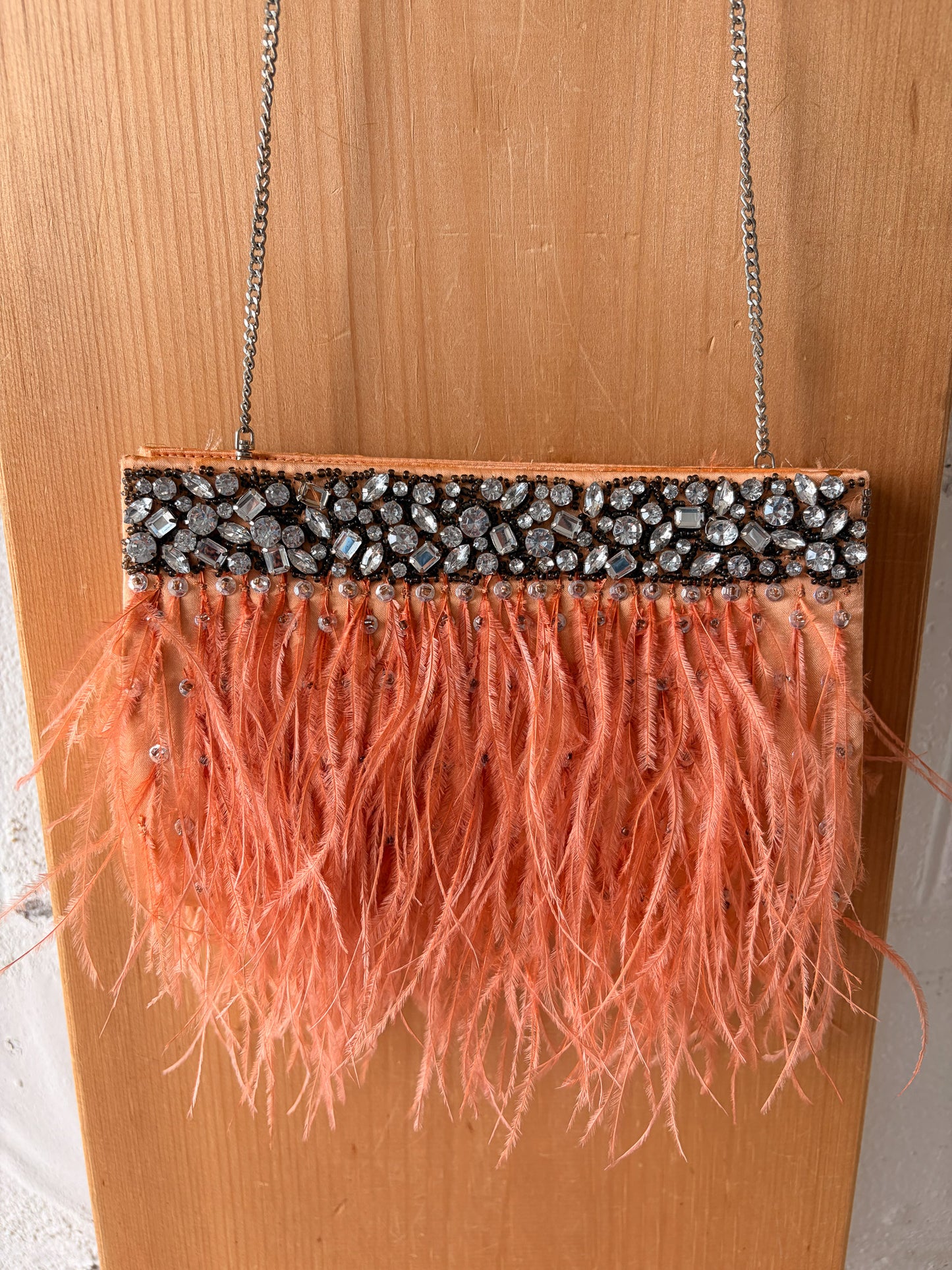 Pink Feather Clutch Purse