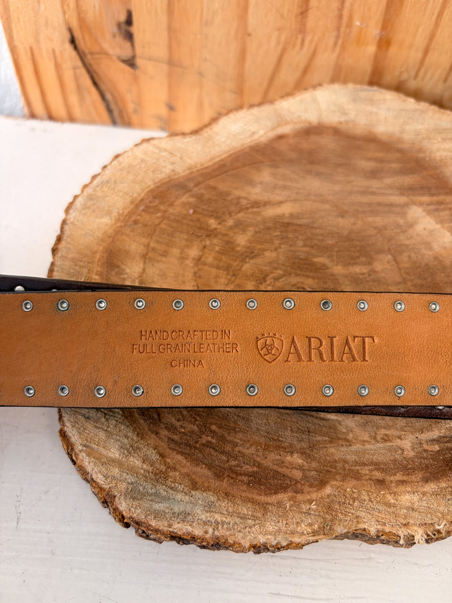 Studded Brown Ariat Leather Belt