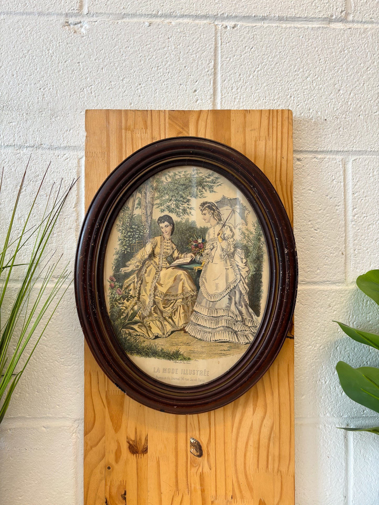 Vtg Pair of Oval La Mode Illustree Prints (Local Pick Up Only)