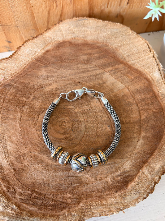 Brighton Two Tone Heart Bracelet