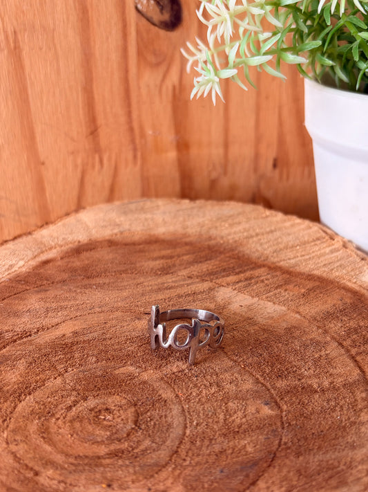 Stainless Steel Hope Ring : Size 8