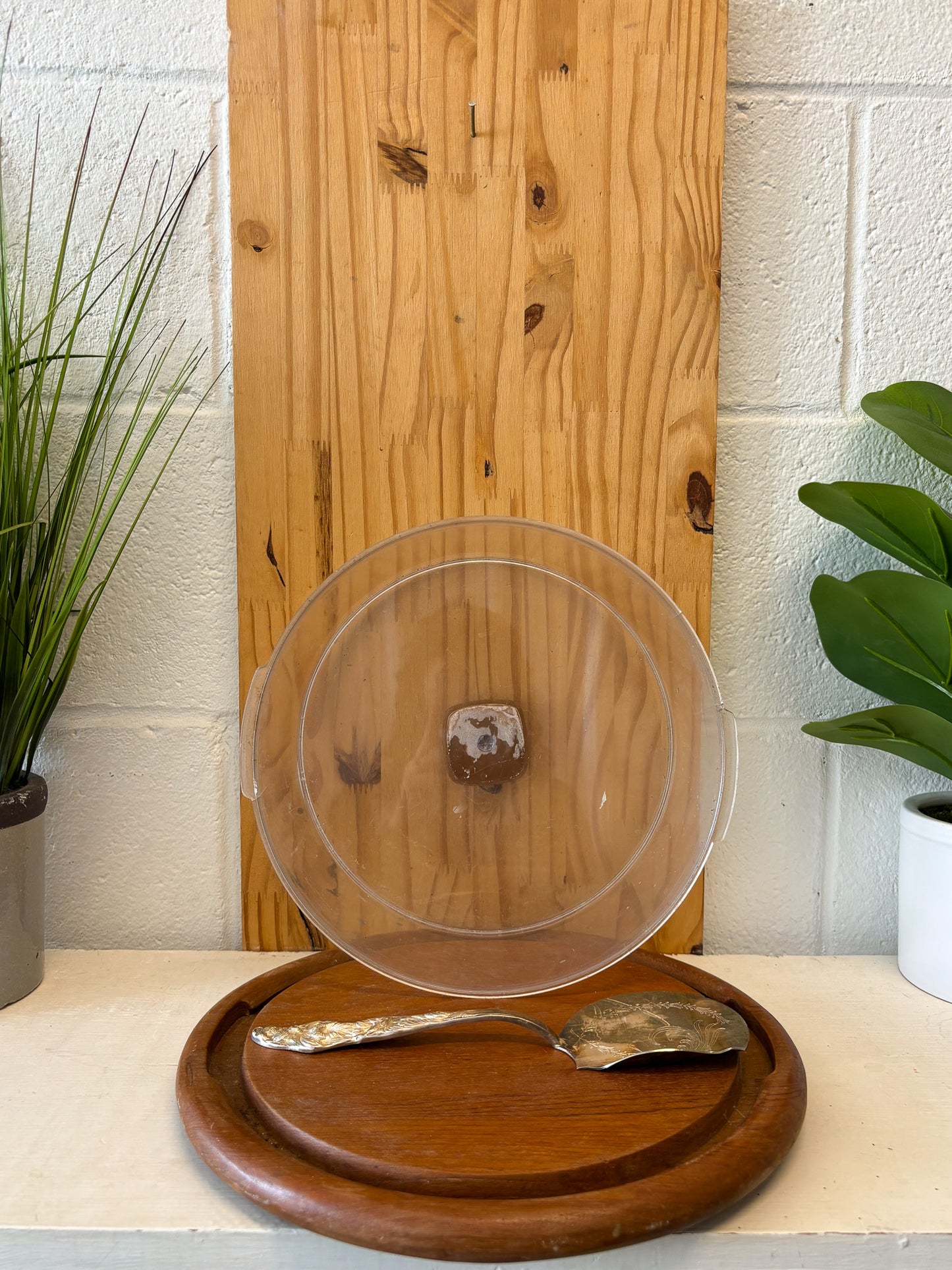 Vtg Platter & Silver Serving Utensil (Local Pick Up Only)