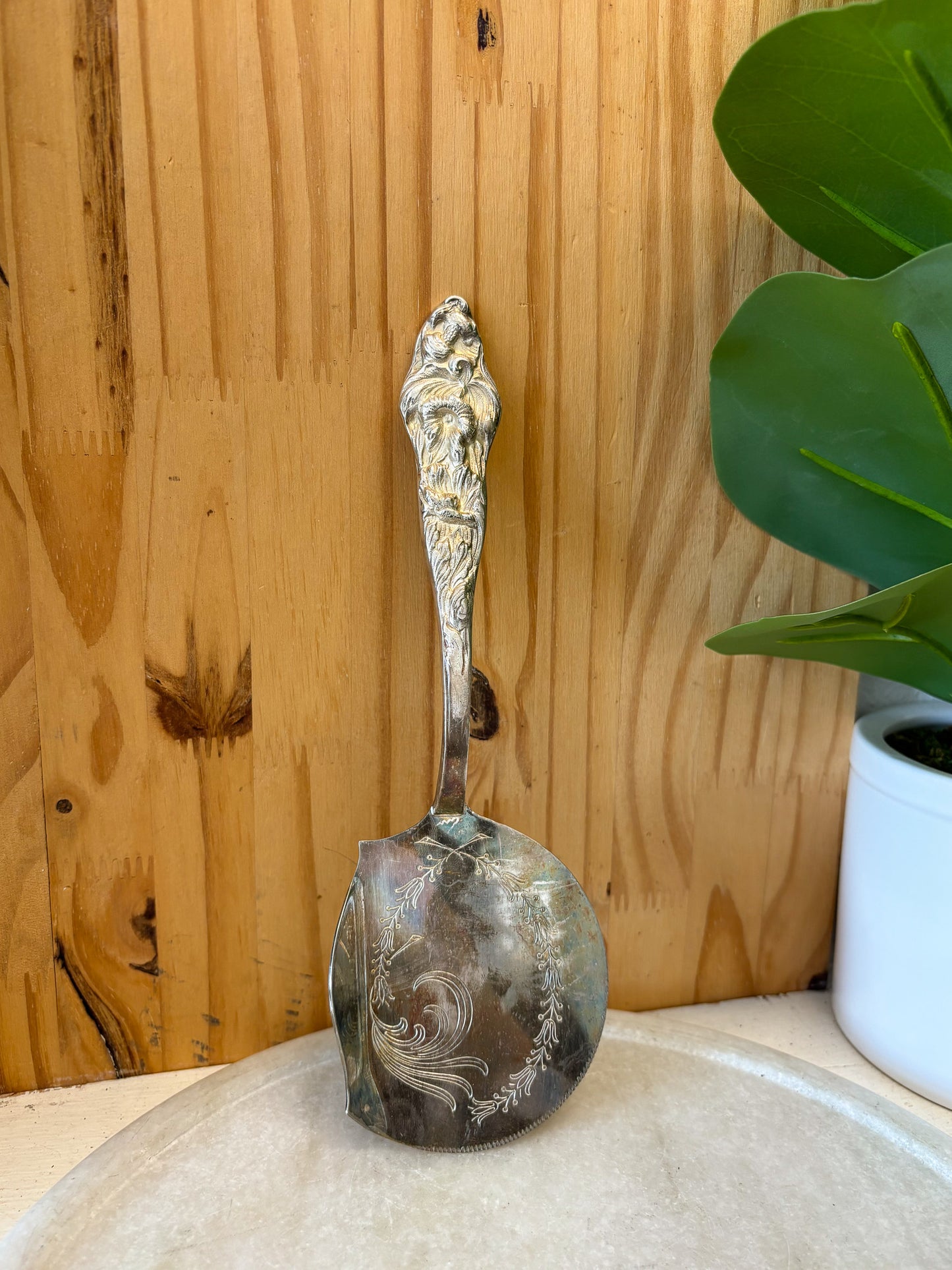 Vtg Platter & Silver Serving Utensil (Local Pick Up Only)