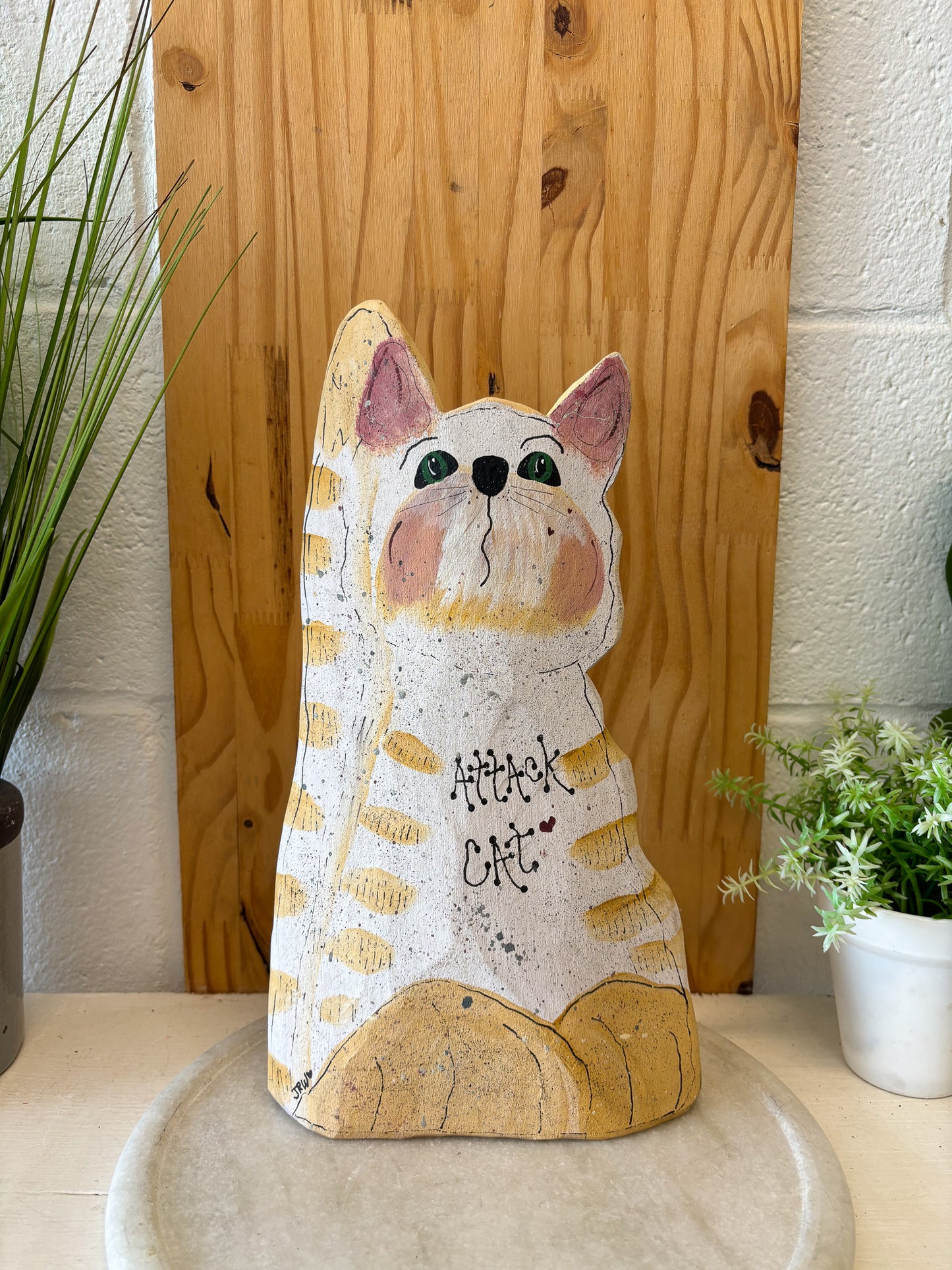 Decorative Wooden "Attack Cat" (Local Pick Up Only)