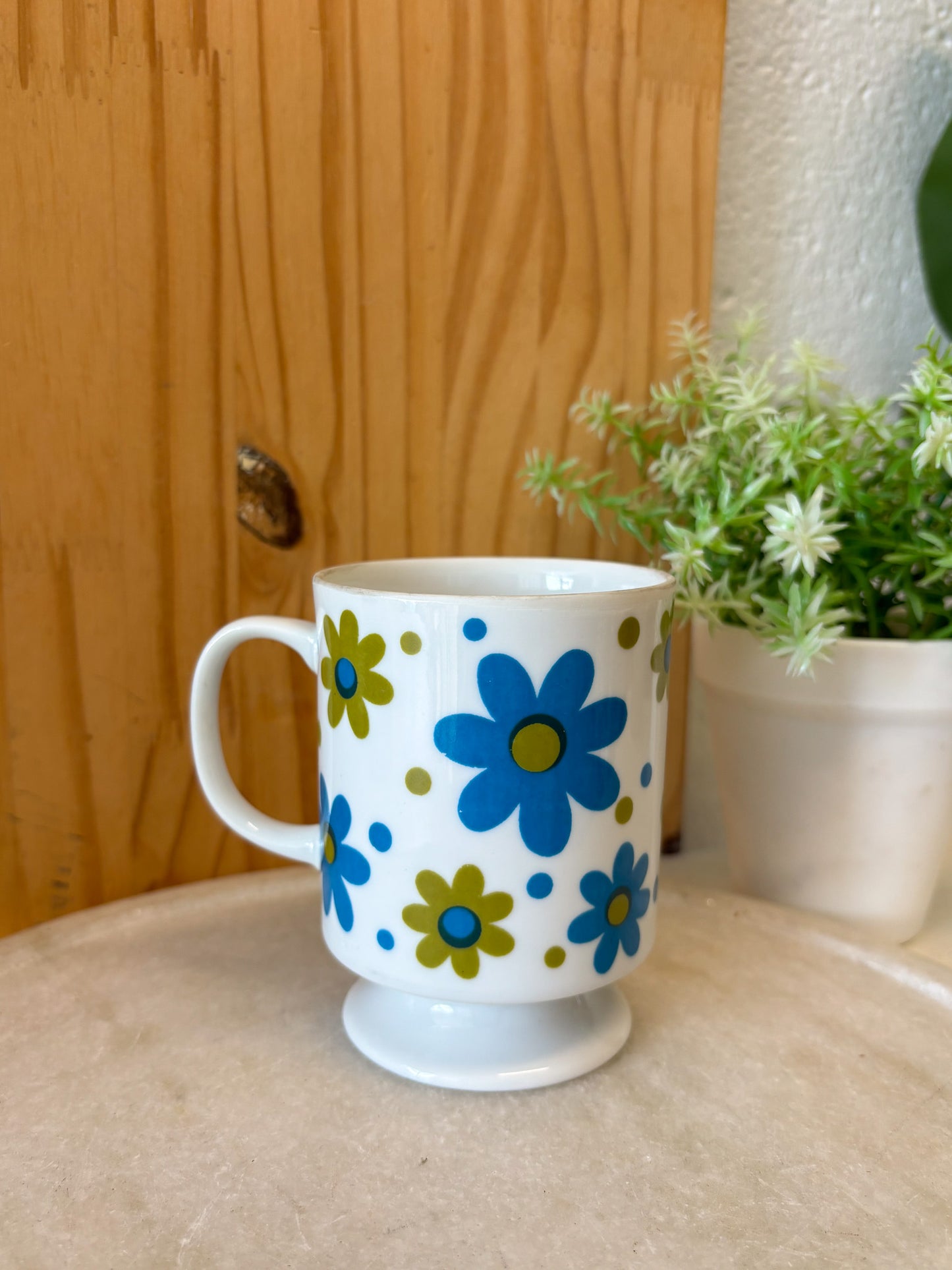 Vtg Floral Japan Pedestal Mug (Local Pick Up Only)