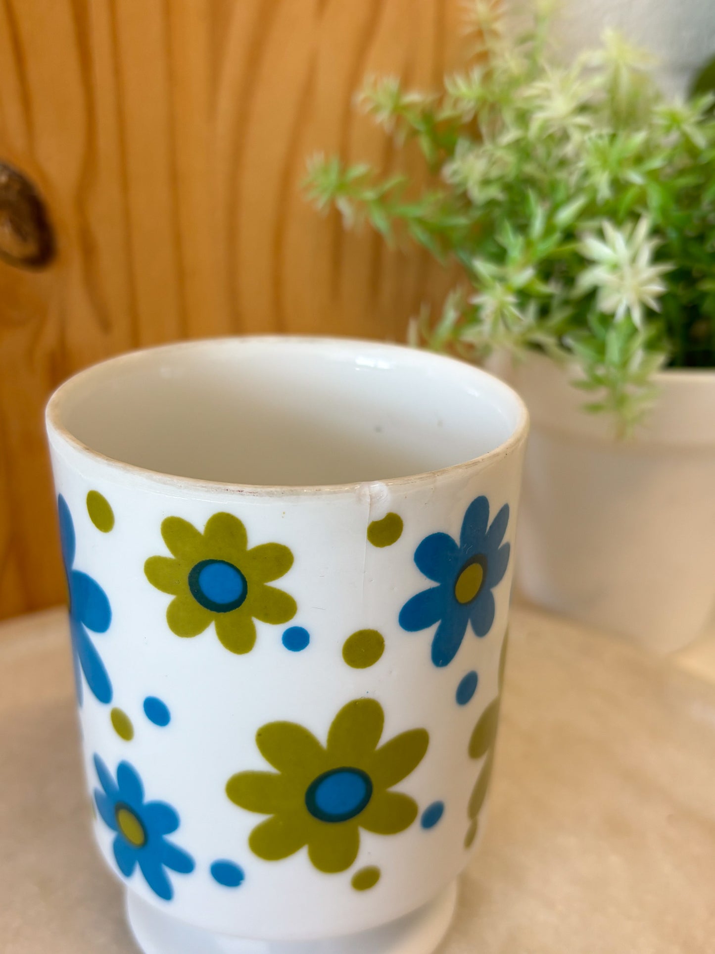Vtg Floral Japan Pedestal Mug (Local Pick Up Only)