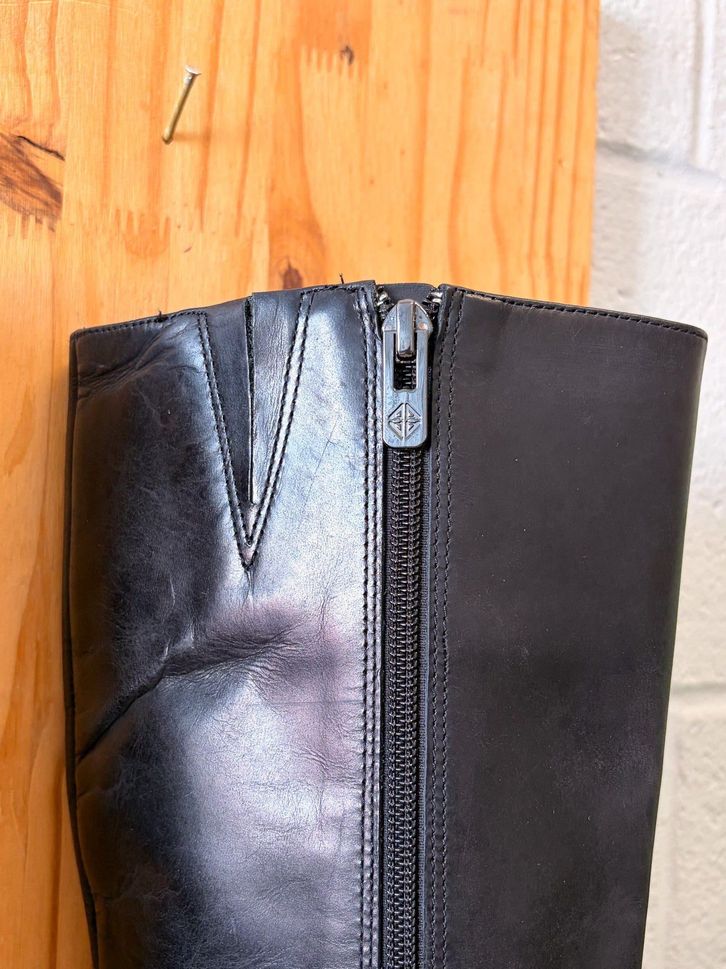 Antonio Melani Black Leather Boots : Size 6.5 (Local Pick Up Only)