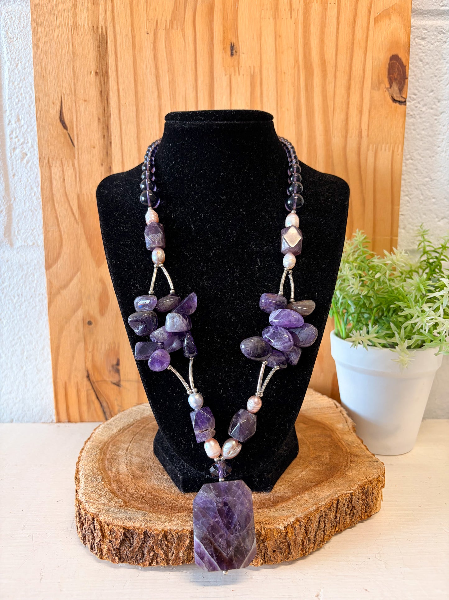 Chunky Purple Stone Necklace