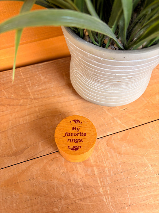 "My Favorite Rings" Wooden Ring Box