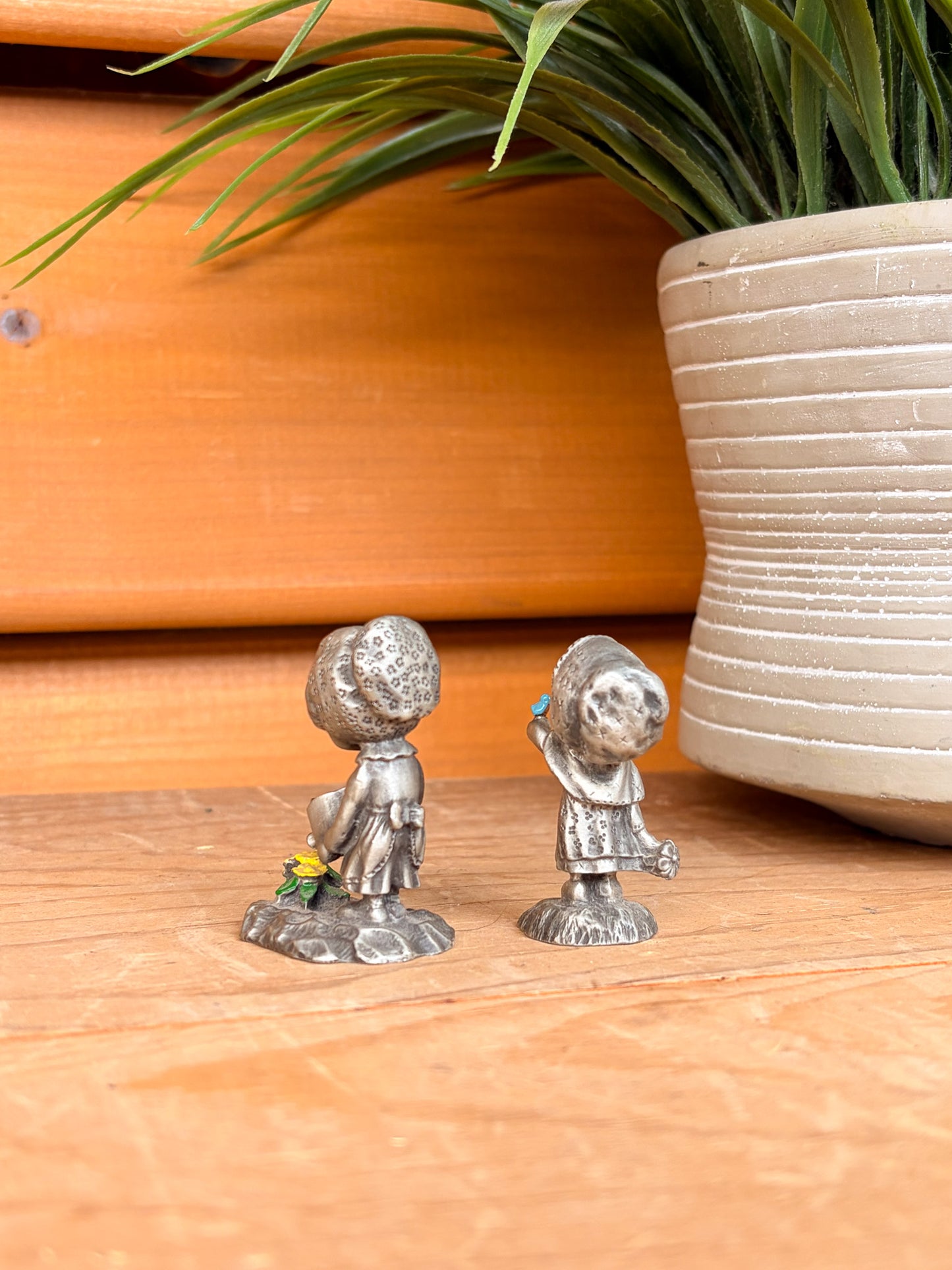 Little Pewter Garden Girl Figures