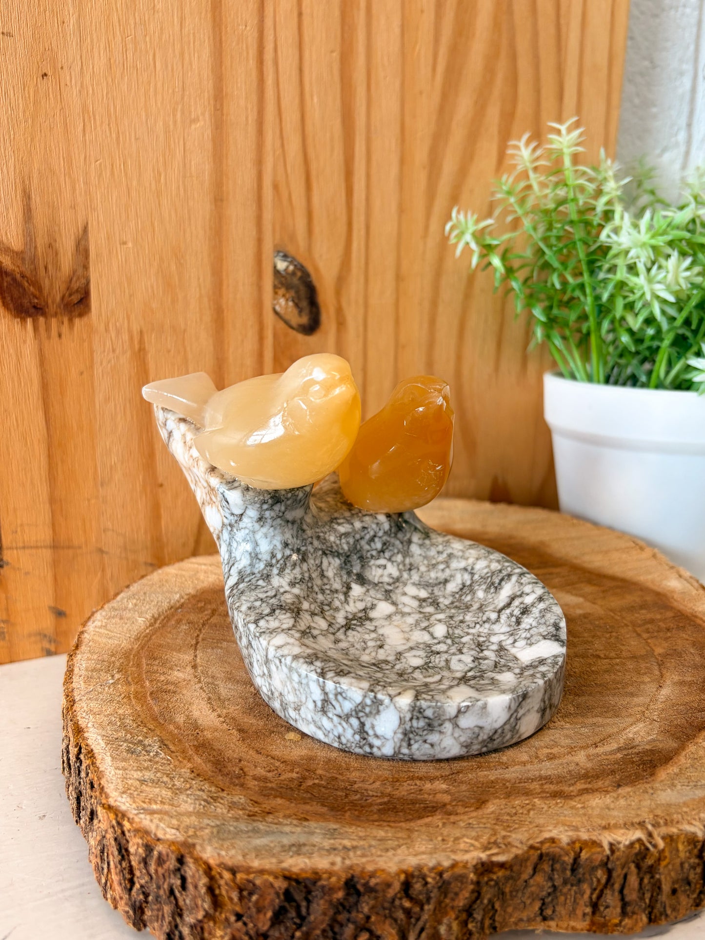 Vtg Stone Love Bird Jewelry Holder (Local Pick Up Only)