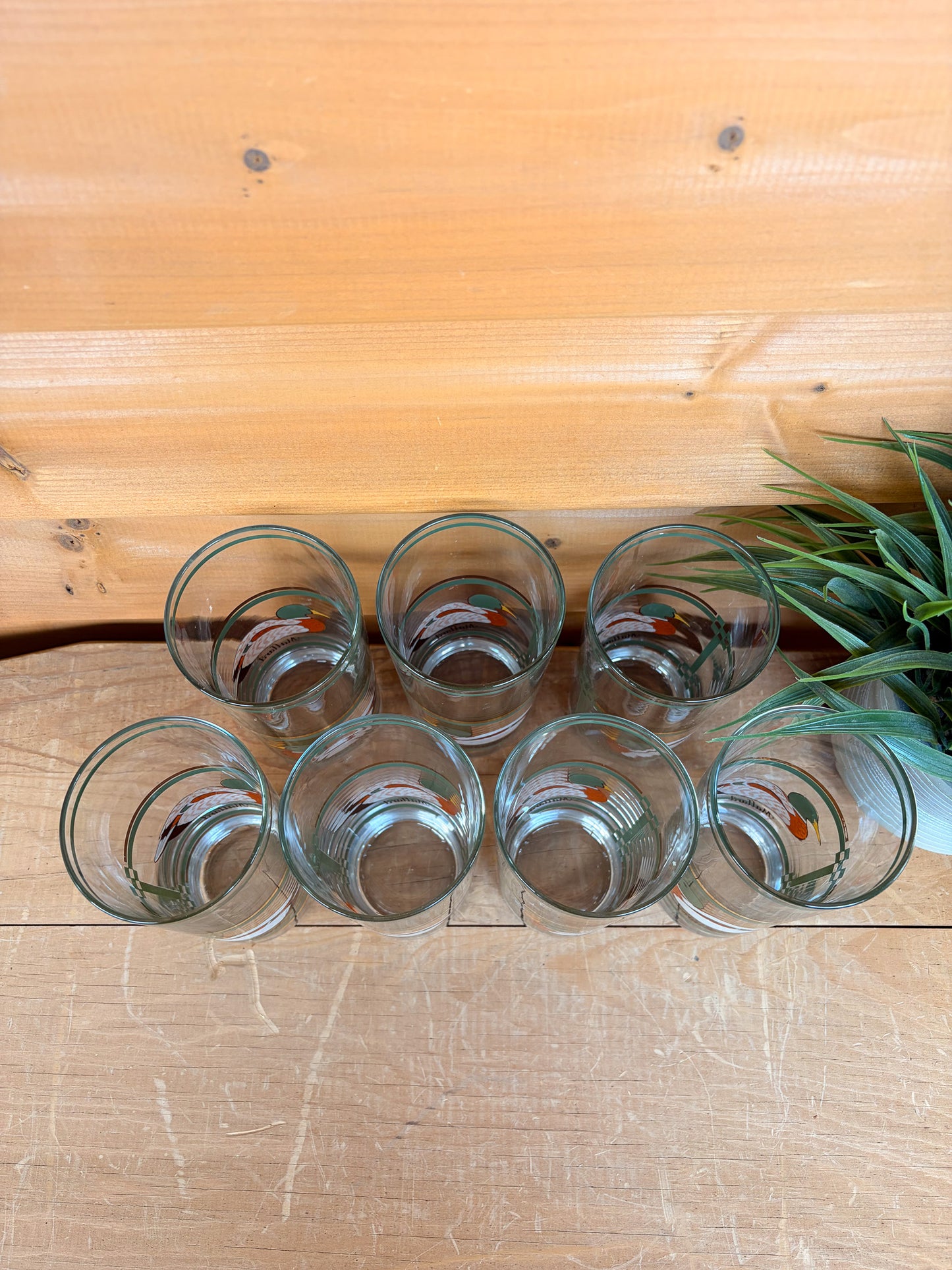 Set of 7 Vtg Mallard Duck Glasses (Local Pick Up Only)