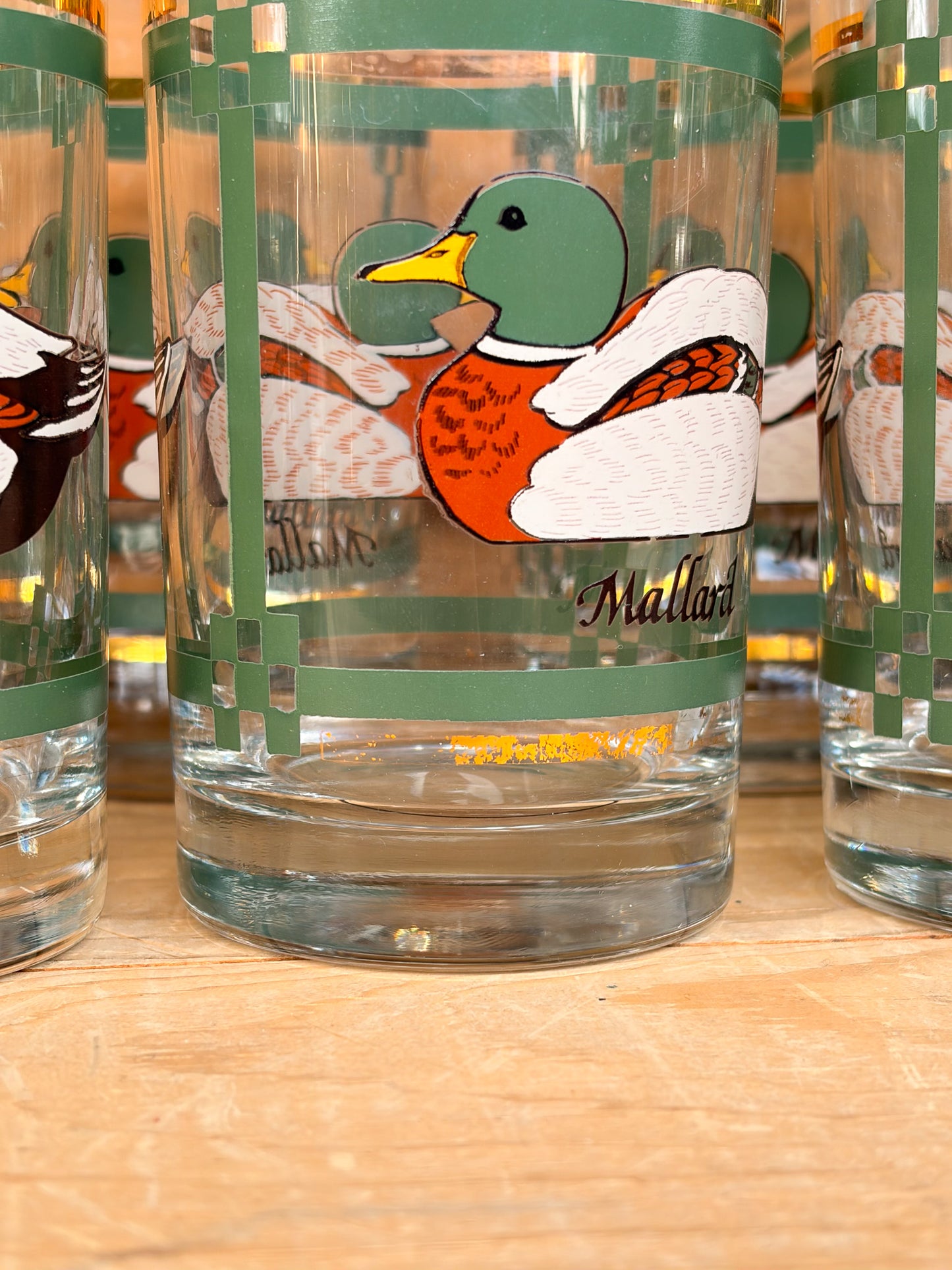 Set of 7 Vtg Mallard Duck Glasses (Local Pick Up Only)