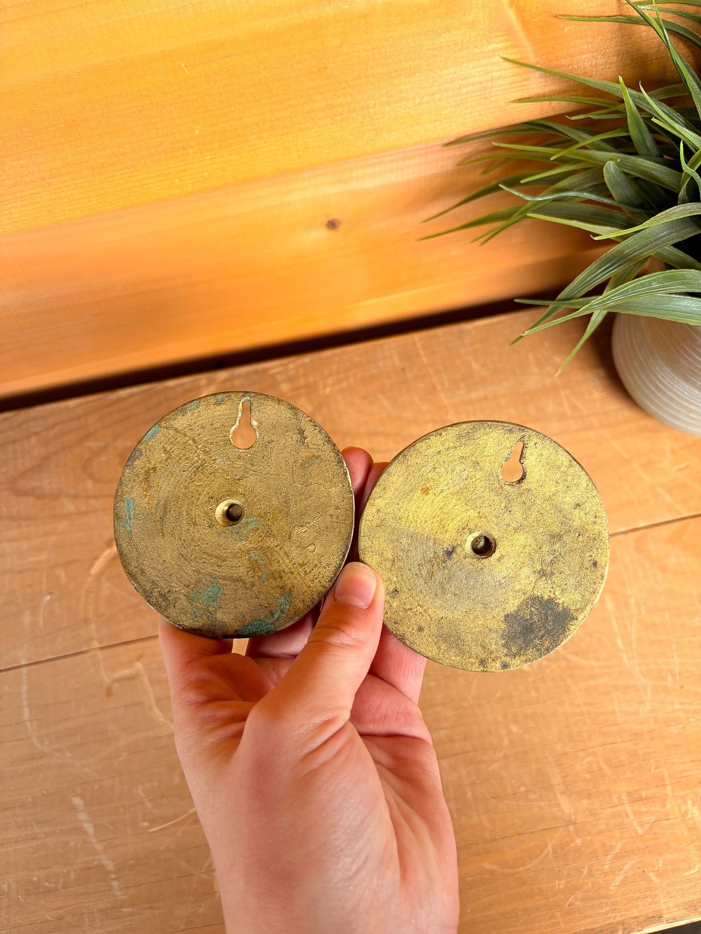 Pair of Brass Wall Hooks