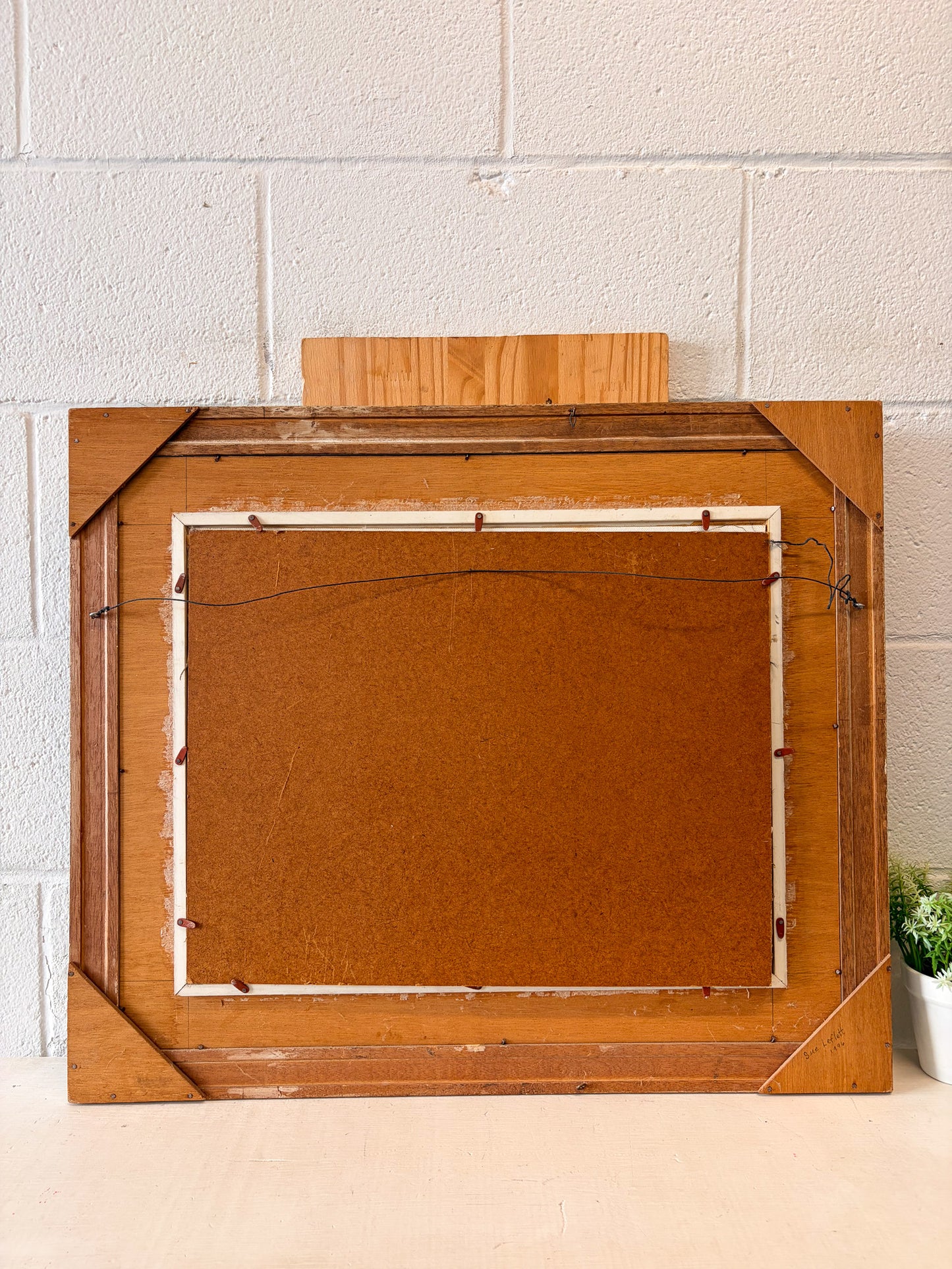 Vtg Hand Painted Framed Canvas (Local Pick Up Only)