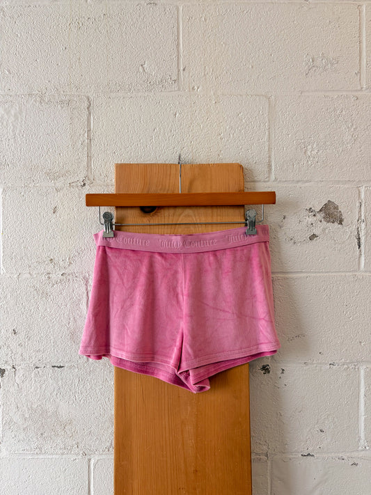 Pink Juicy Velour Shorts : L