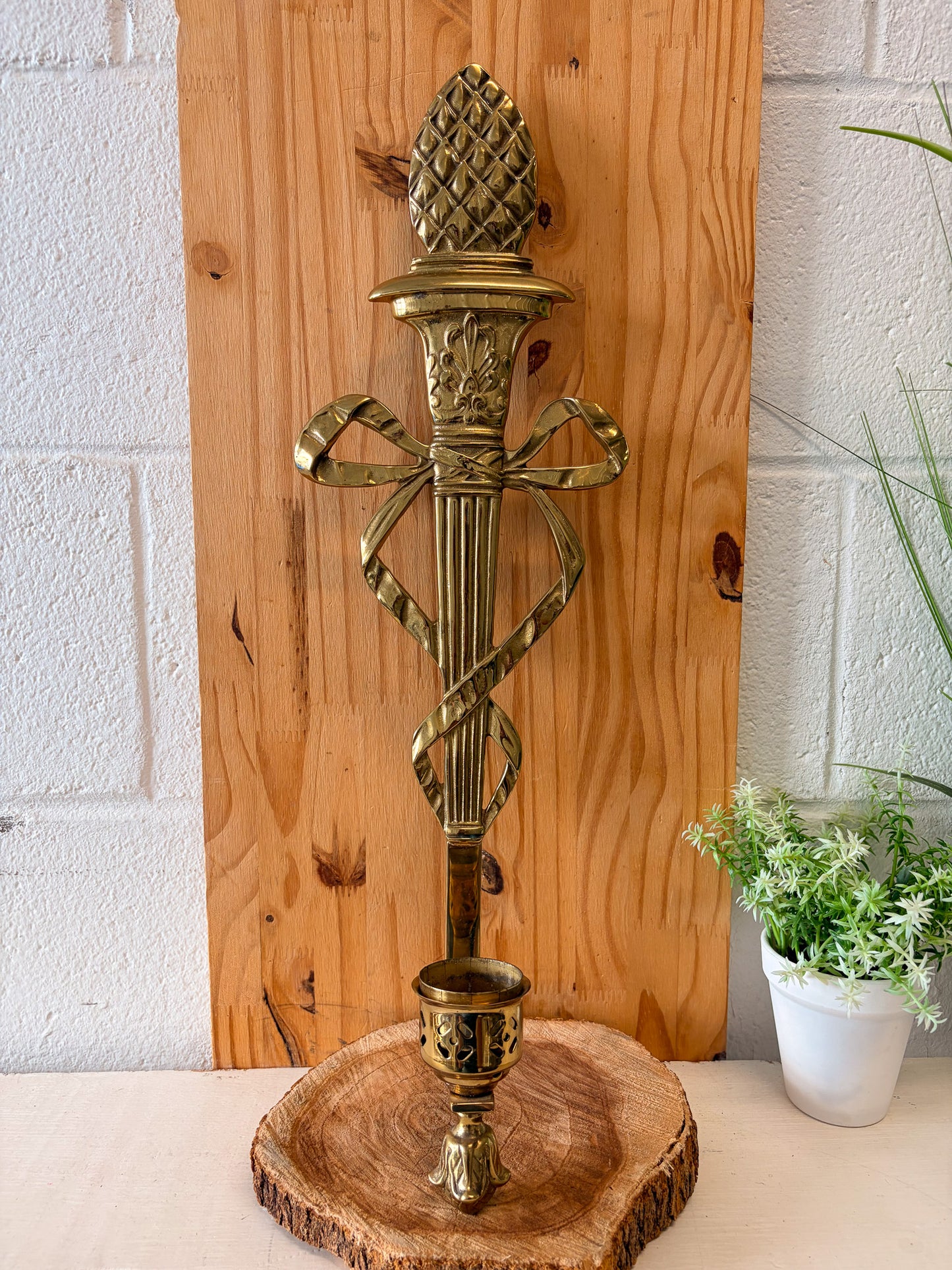 Vtg Large Brass Candle Sconces (Local Pick Up Only)
