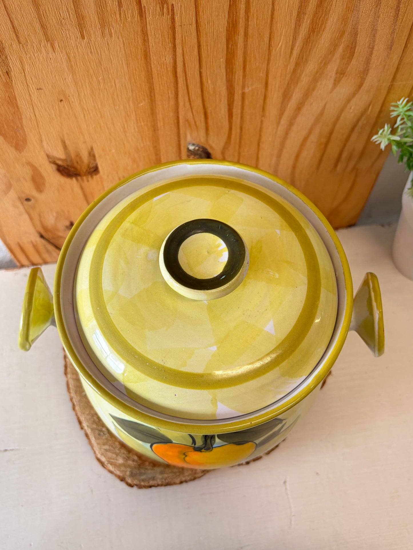 Vtg Fruit Painted Canister (Local Pick Up Only)