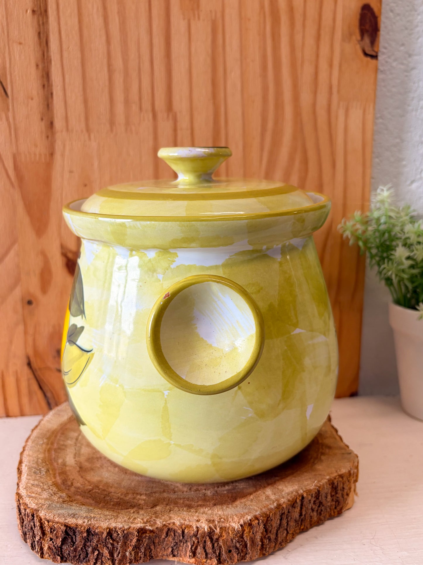 Vtg Fruit Painted Canister (Local Pick Up Only)