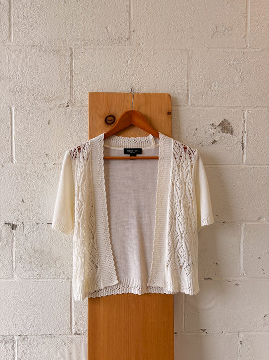 Little Cream Knit Cardigan : M
