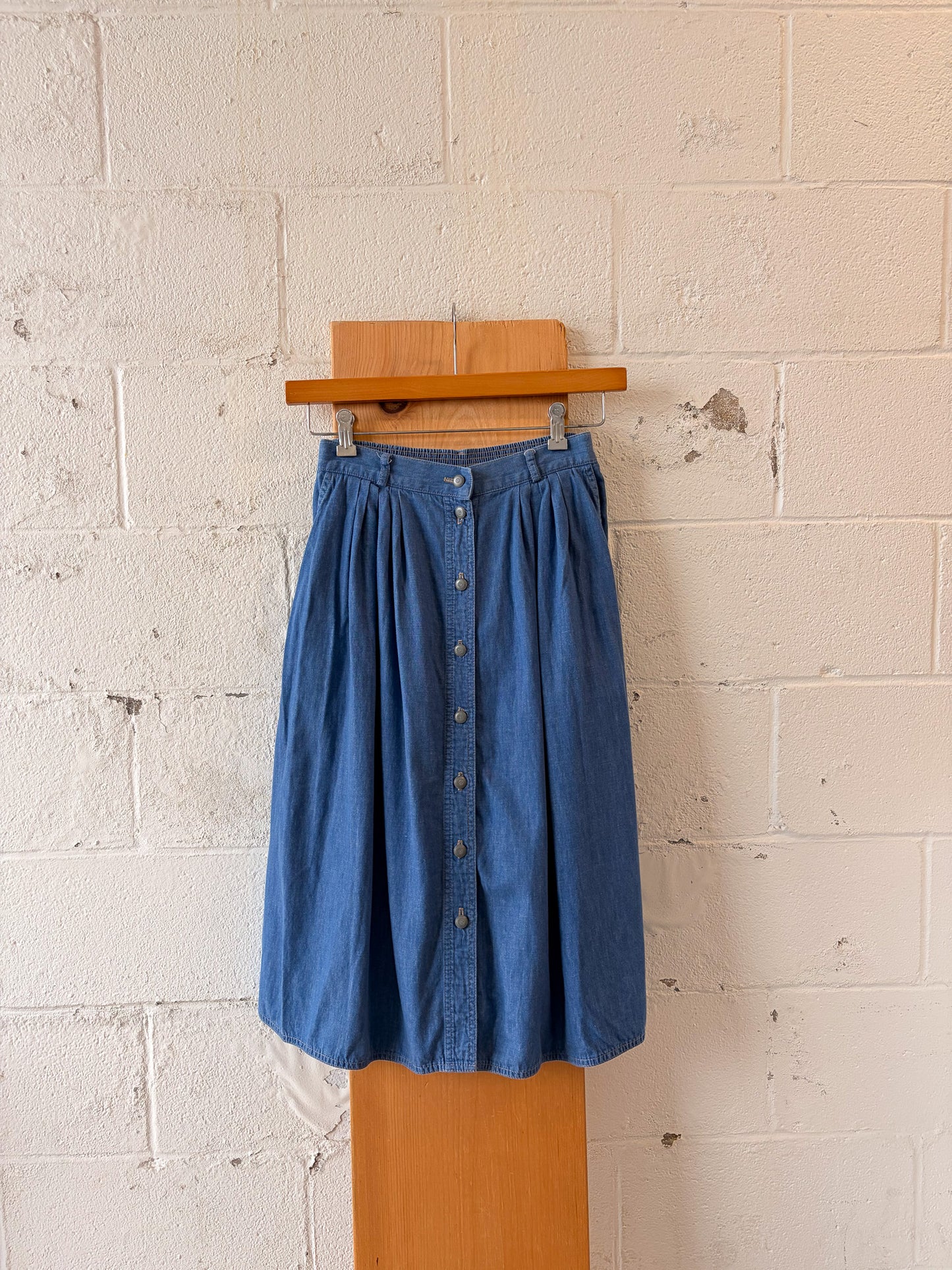 Vtg Denim Button Down Skirt : 12