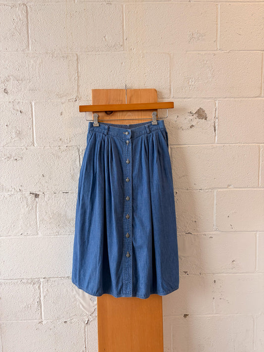 Vtg Denim Button Down Skirt : 12
