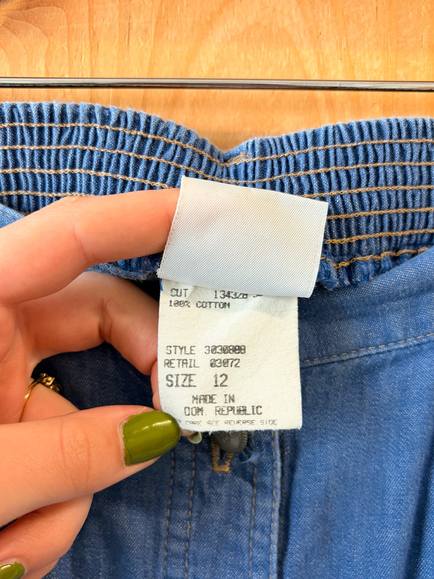 Vtg Denim Button Down Skirt : 12