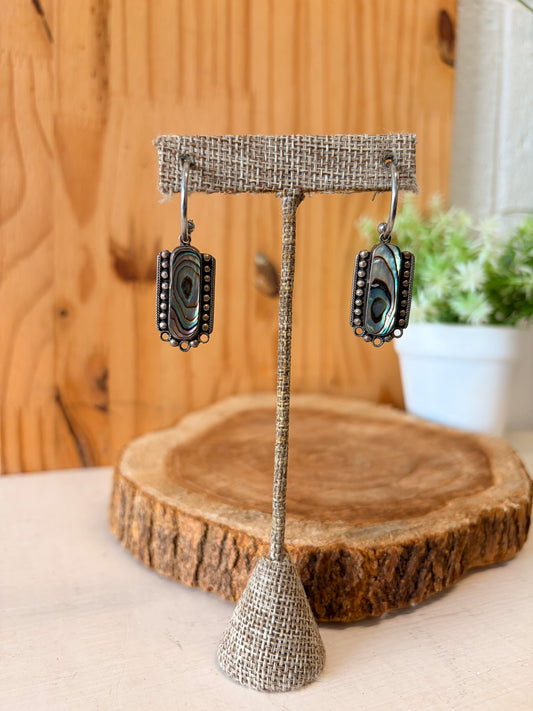 Iridescent Inlay Drop Earrings
