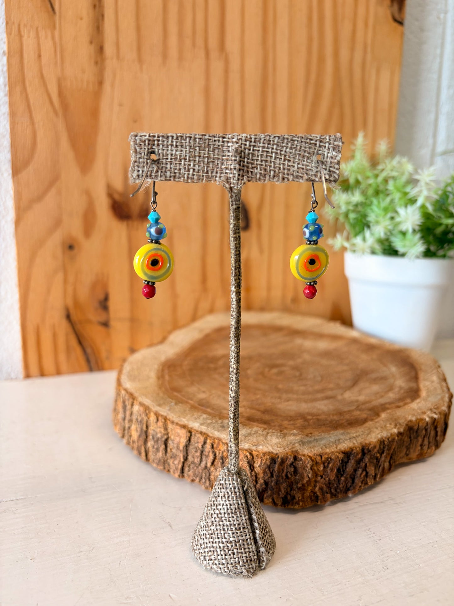 Funky Colorful Beaded Earrings
