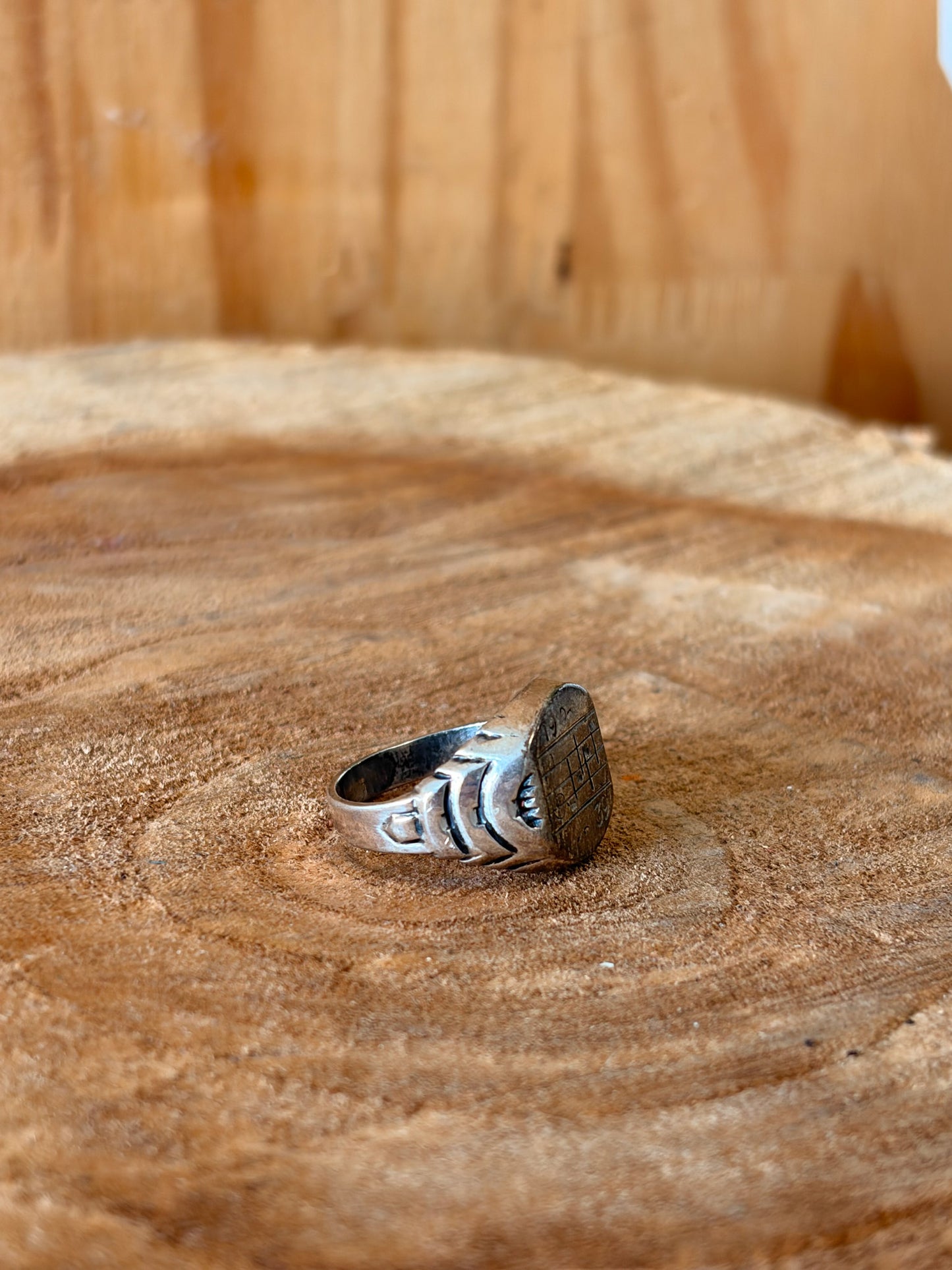 Vtg Sterling Silver Musical Staff Ring : Size 4.5