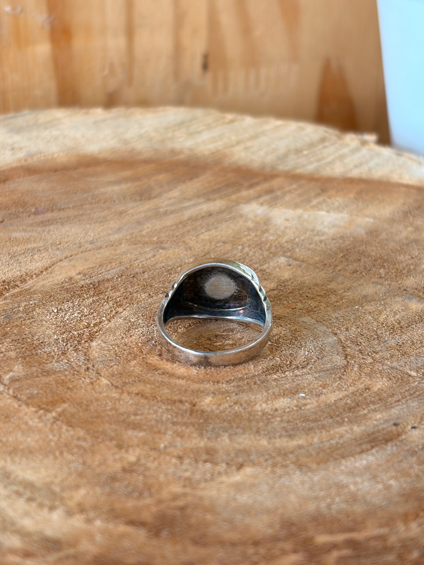 Vtg Sterling Silver Musical Staff Ring : Size 4.5