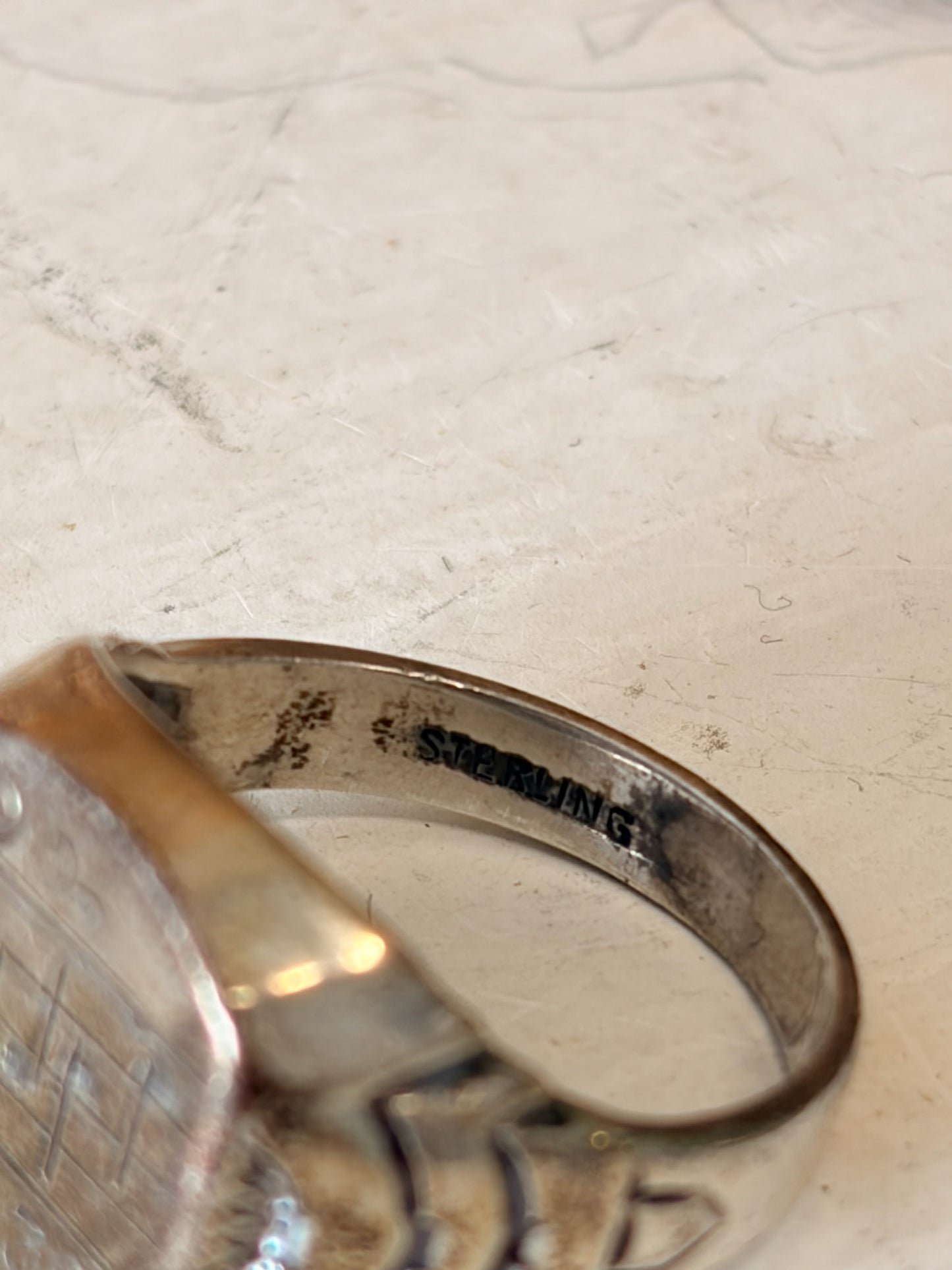 Vtg Sterling Silver Musical Staff Ring : Size 4.5