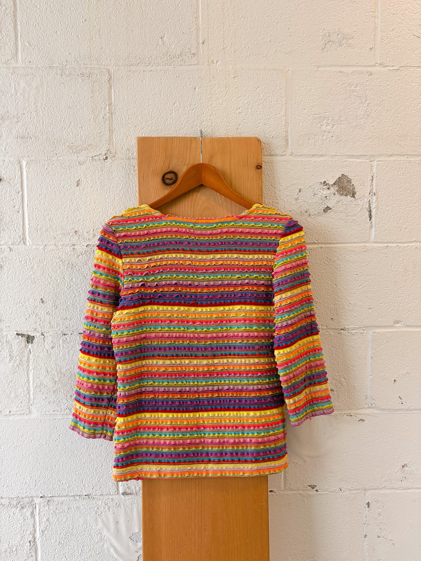 Textured Rainbow Striped Top : M