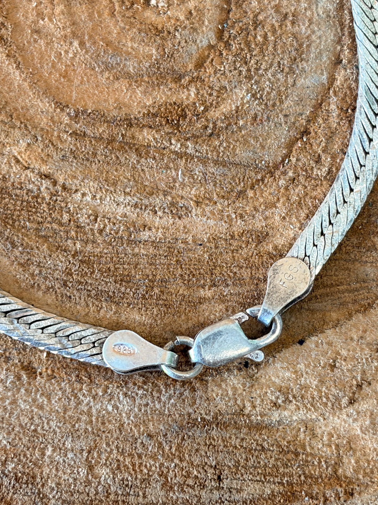 Italy 925 Silver Herringbone Bracelet