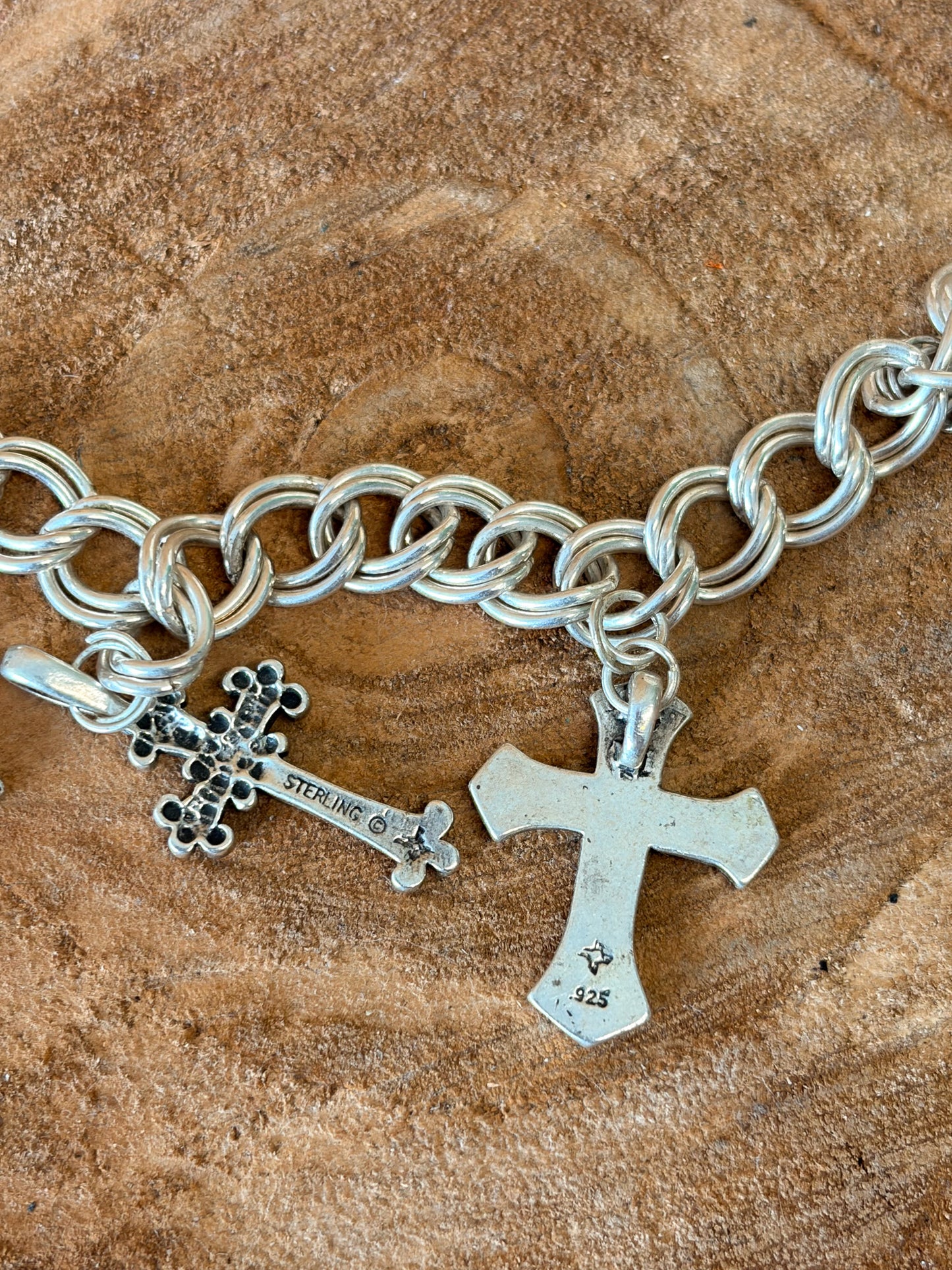 925 Cross Charm Bracelet