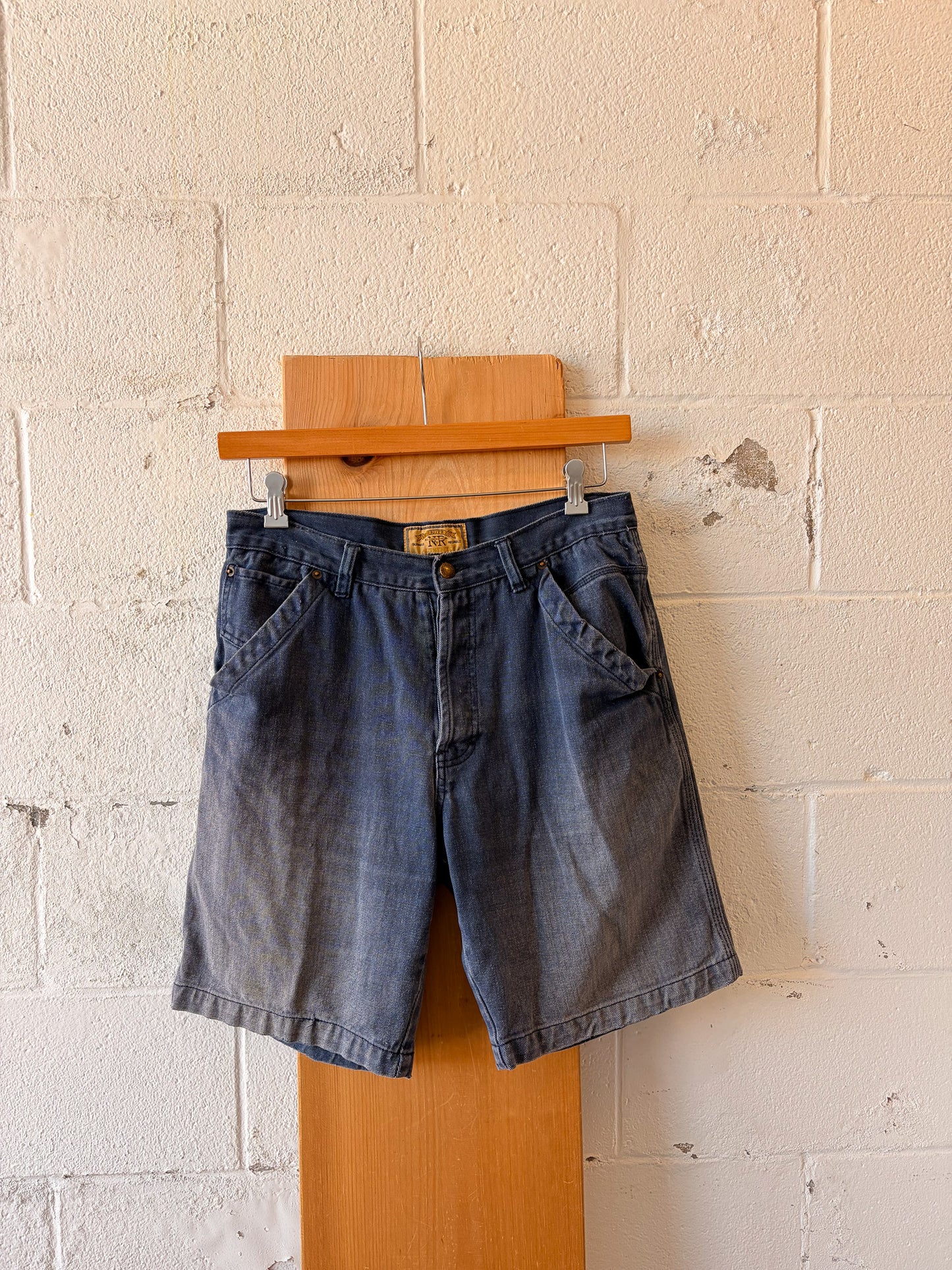 Vtg Blue Denim Shorts : 32"W