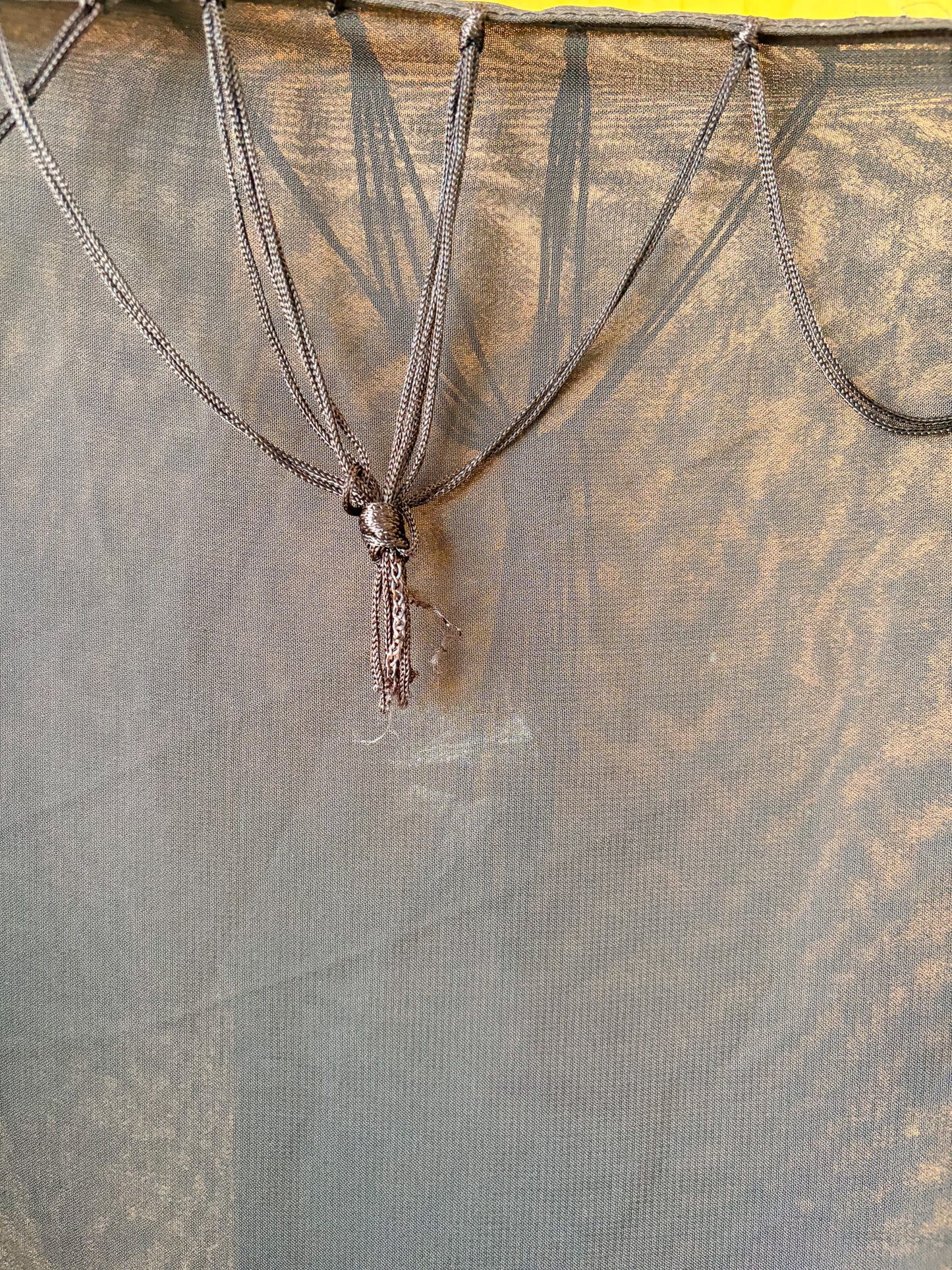 Sheer Black Fringe Scarf