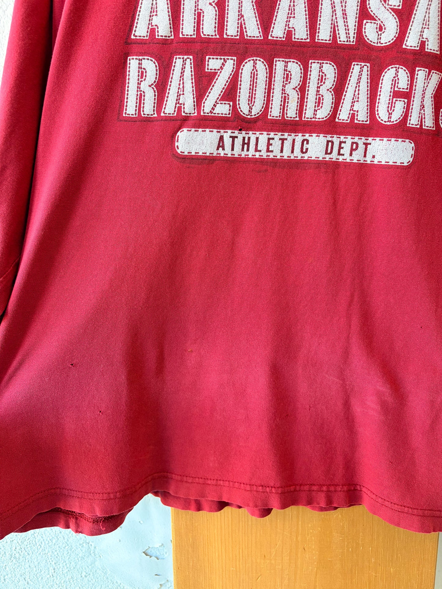 Vtg Distressed Starter Arkansas Long Sleeve : XL