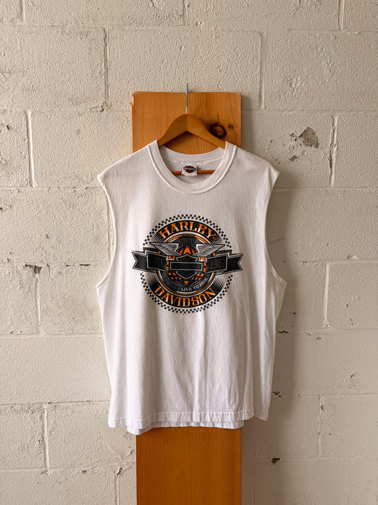 White Harley Tank : XL