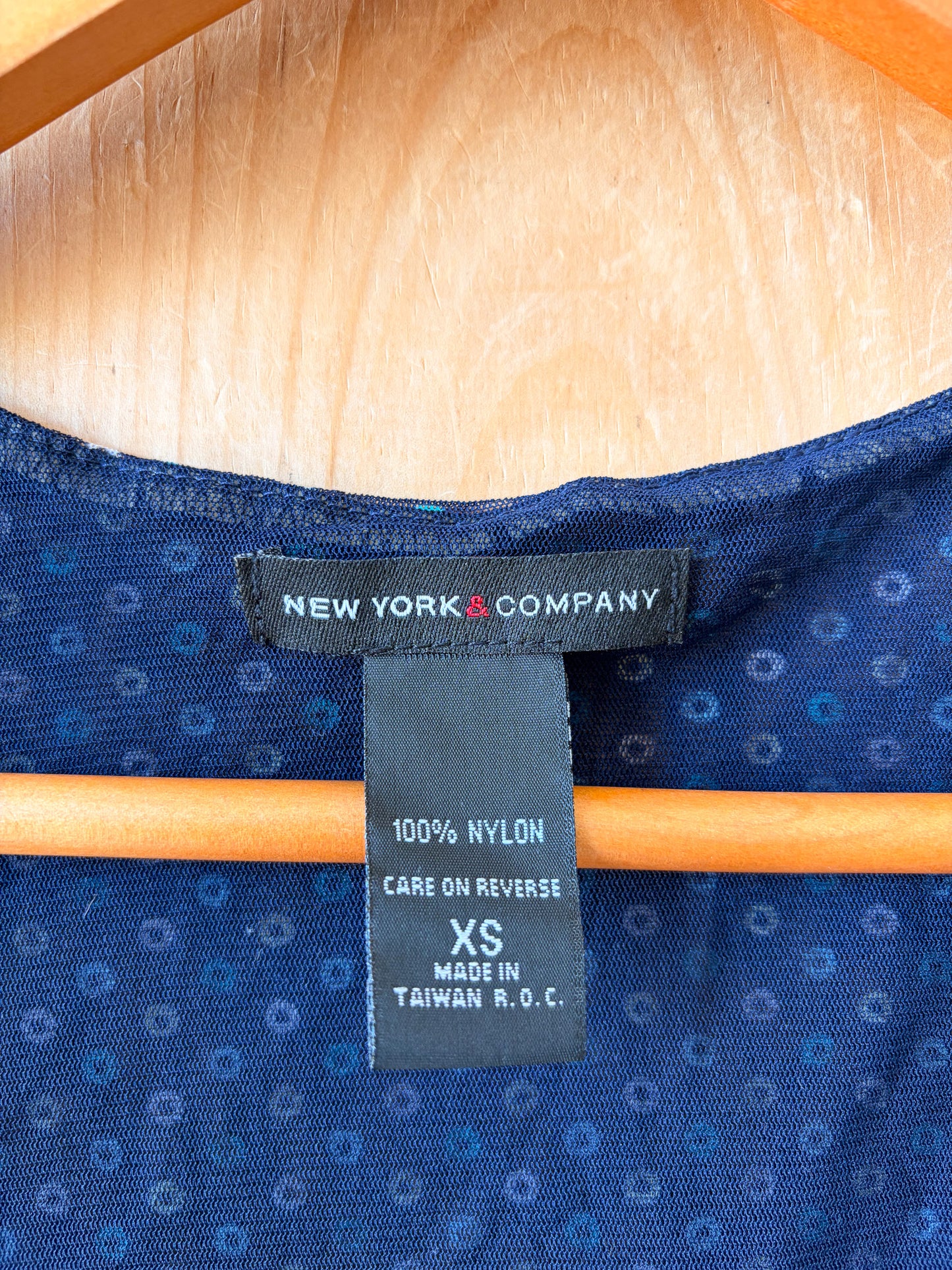 Blue Micro Mesh Babydoll Tank : XS