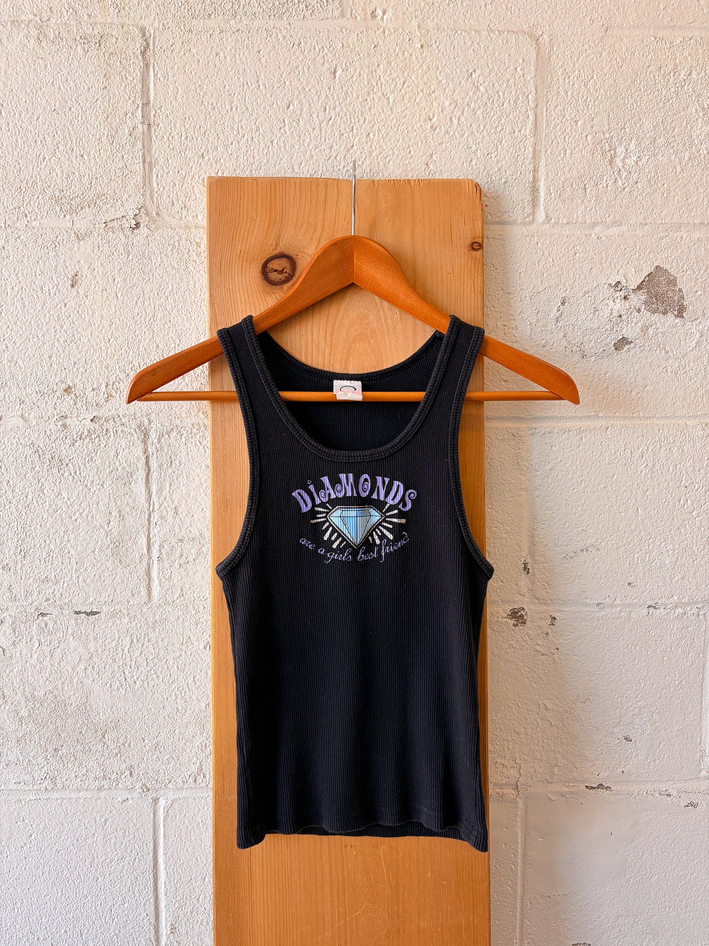 Vtg Diamonds Best Friend Tank : XS-M