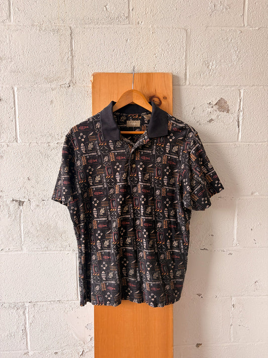 Vtg Patterned Polo : M