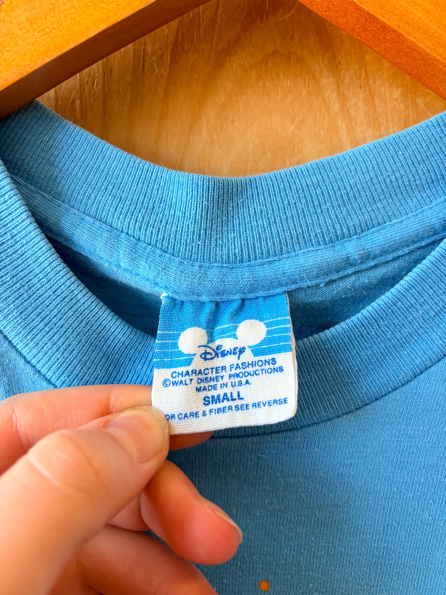 80s Blue Disney World Tee : S