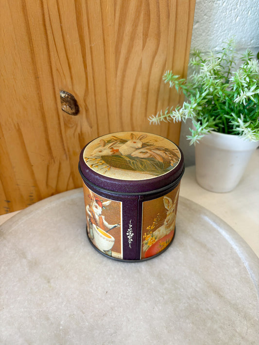 Vtg Decorative Easter Rabbit Tin