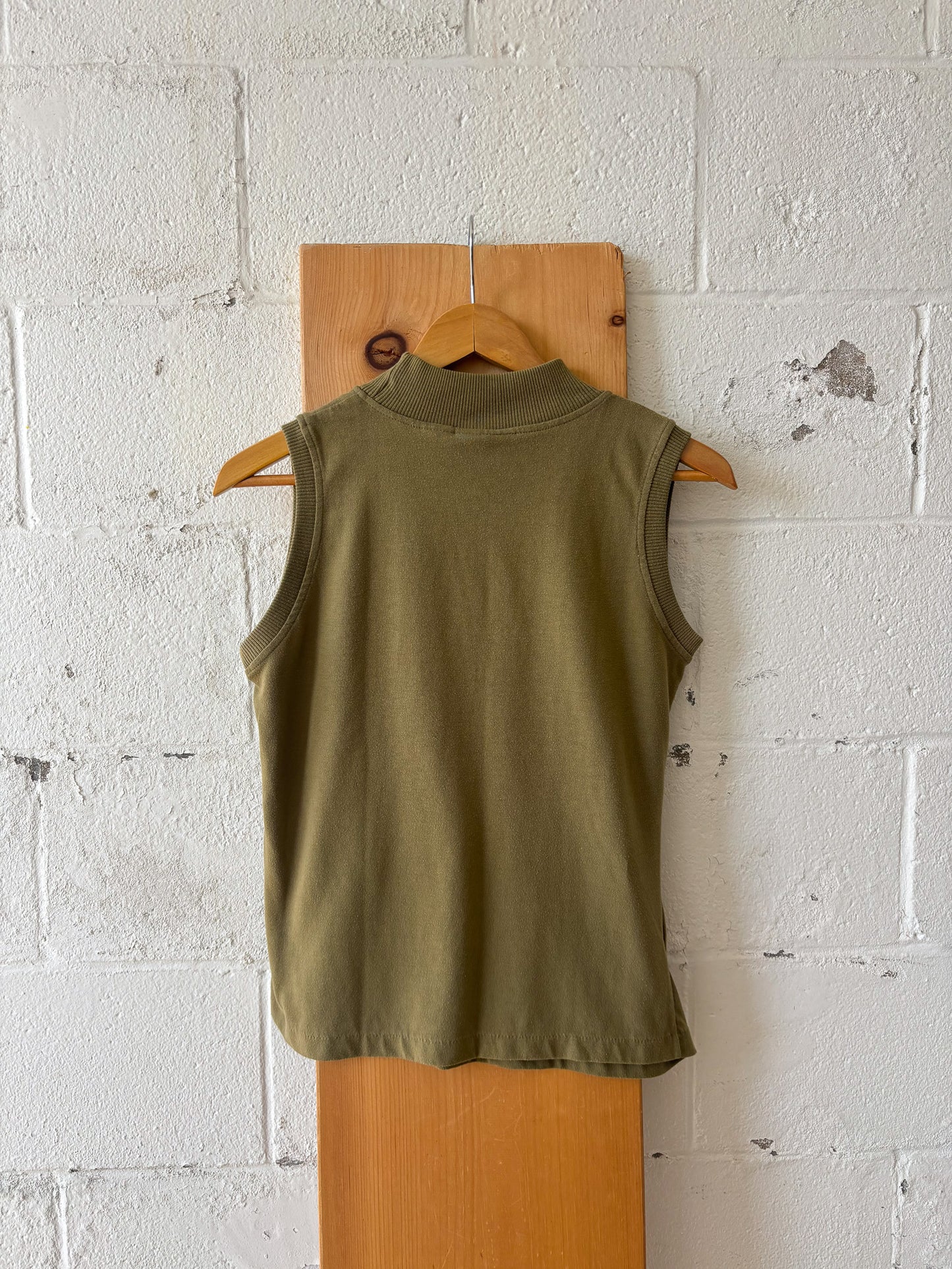 Vtg Green Mock Neck Tank : M