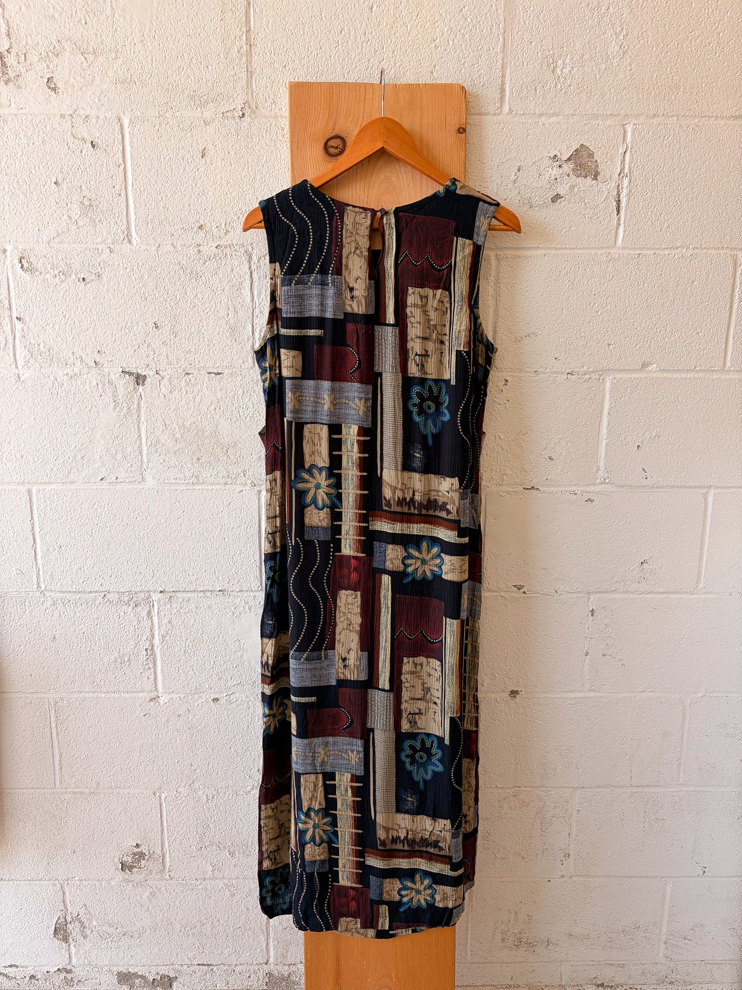 Vtg Abstract Print Dress : M