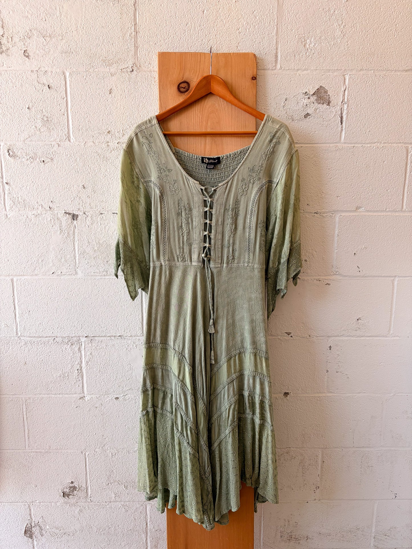Boho Fairy Green Dress : Free Size